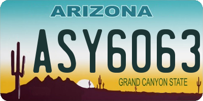 AZ license plate ASY6063