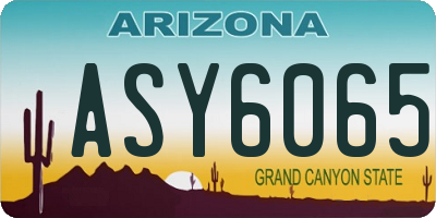 AZ license plate ASY6065