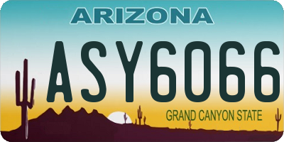AZ license plate ASY6066