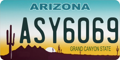 AZ license plate ASY6069