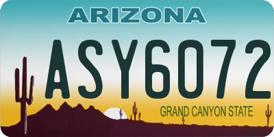 AZ license plate ASY6072