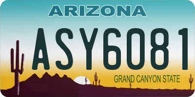 AZ license plate ASY6081