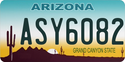 AZ license plate ASY6082