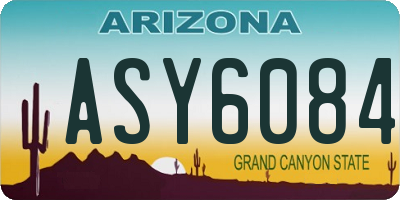 AZ license plate ASY6084