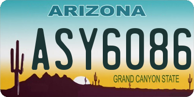 AZ license plate ASY6086