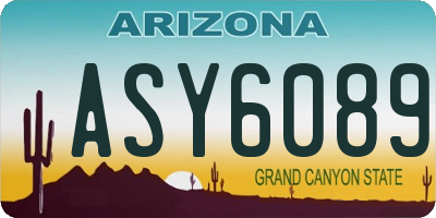 AZ license plate ASY6089