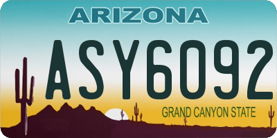 AZ license plate ASY6092