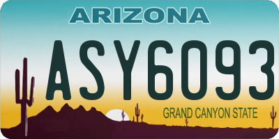 AZ license plate ASY6093