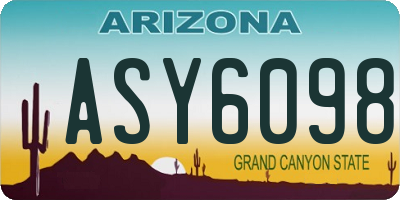 AZ license plate ASY6098