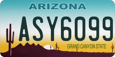 AZ license plate ASY6099