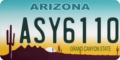 AZ license plate ASY6110