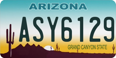 AZ license plate ASY6129