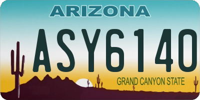 AZ license plate ASY6140