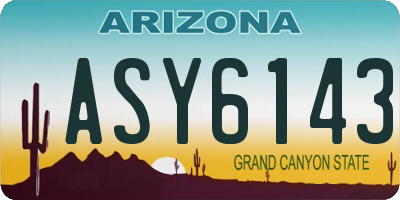 AZ license plate ASY6143