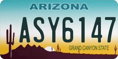AZ license plate ASY6147
