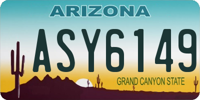 AZ license plate ASY6149