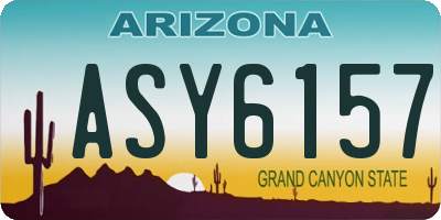 AZ license plate ASY6157