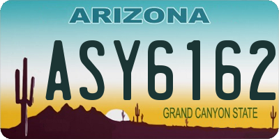AZ license plate ASY6162