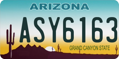 AZ license plate ASY6163