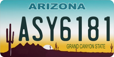 AZ license plate ASY6181