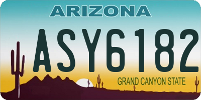 AZ license plate ASY6182