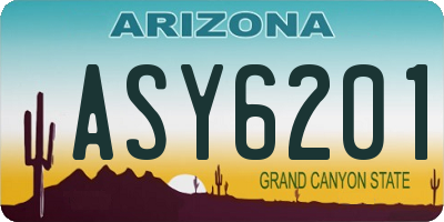 AZ license plate ASY6201