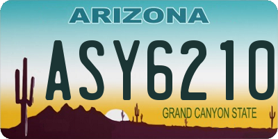 AZ license plate ASY6210