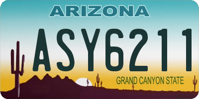 AZ license plate ASY6211