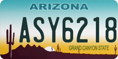 AZ license plate ASY6218