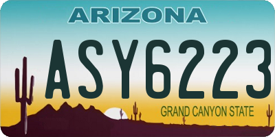AZ license plate ASY6223