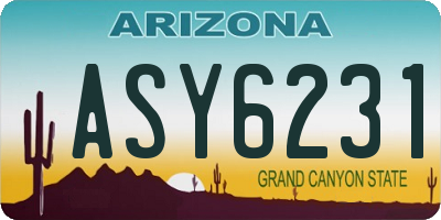 AZ license plate ASY6231