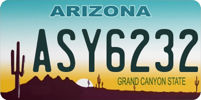AZ license plate ASY6232