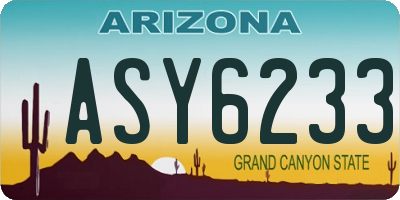 AZ license plate ASY6233