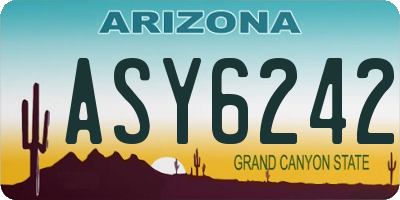 AZ license plate ASY6242