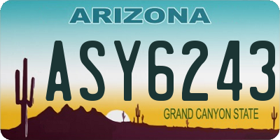 AZ license plate ASY6243