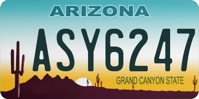 AZ license plate ASY6247