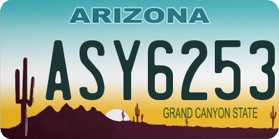 AZ license plate ASY6253