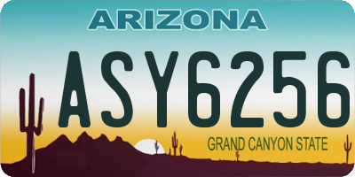 AZ license plate ASY6256