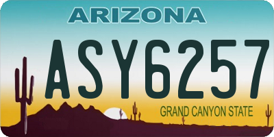 AZ license plate ASY6257