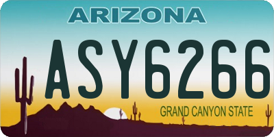 AZ license plate ASY6266