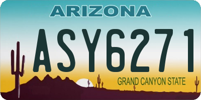 AZ license plate ASY6271