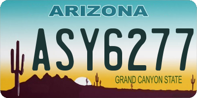 AZ license plate ASY6277