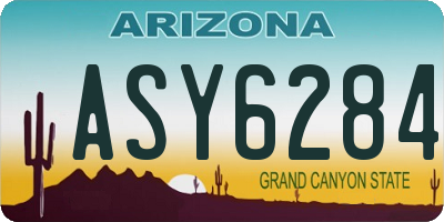 AZ license plate ASY6284