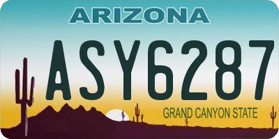 AZ license plate ASY6287