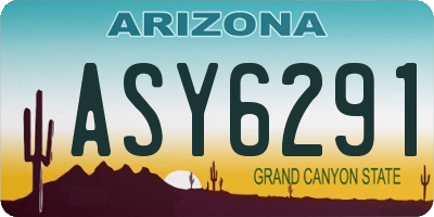 AZ license plate ASY6291