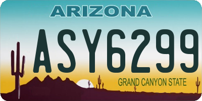 AZ license plate ASY6299