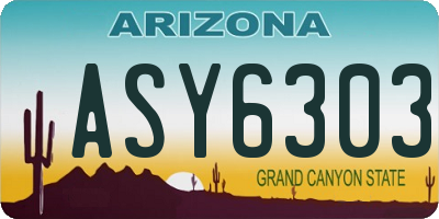 AZ license plate ASY6303