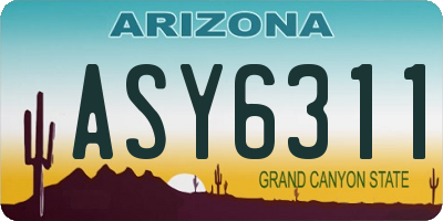 AZ license plate ASY6311