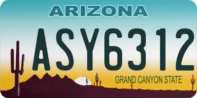 AZ license plate ASY6312