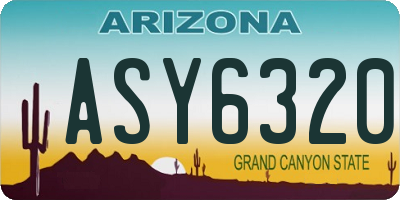 AZ license plate ASY6320